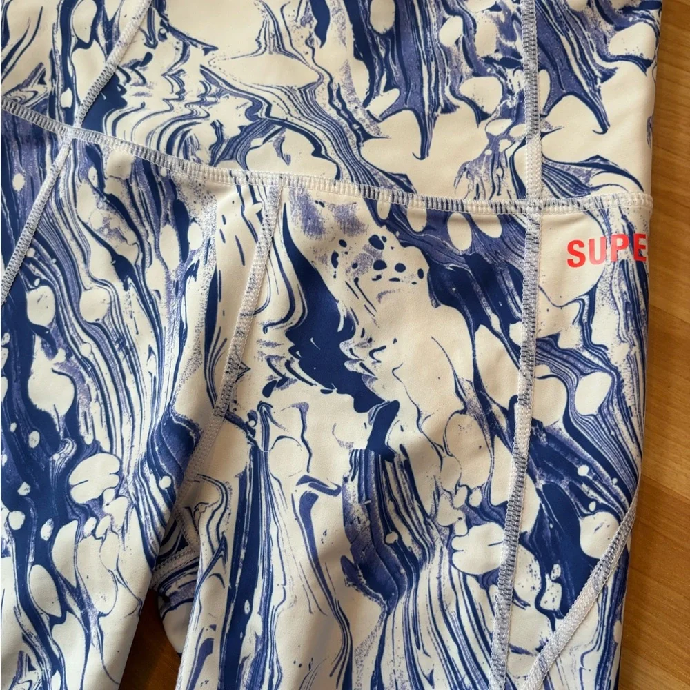 Superdry Sport Blue and White‎ Athletic Bike Shorts